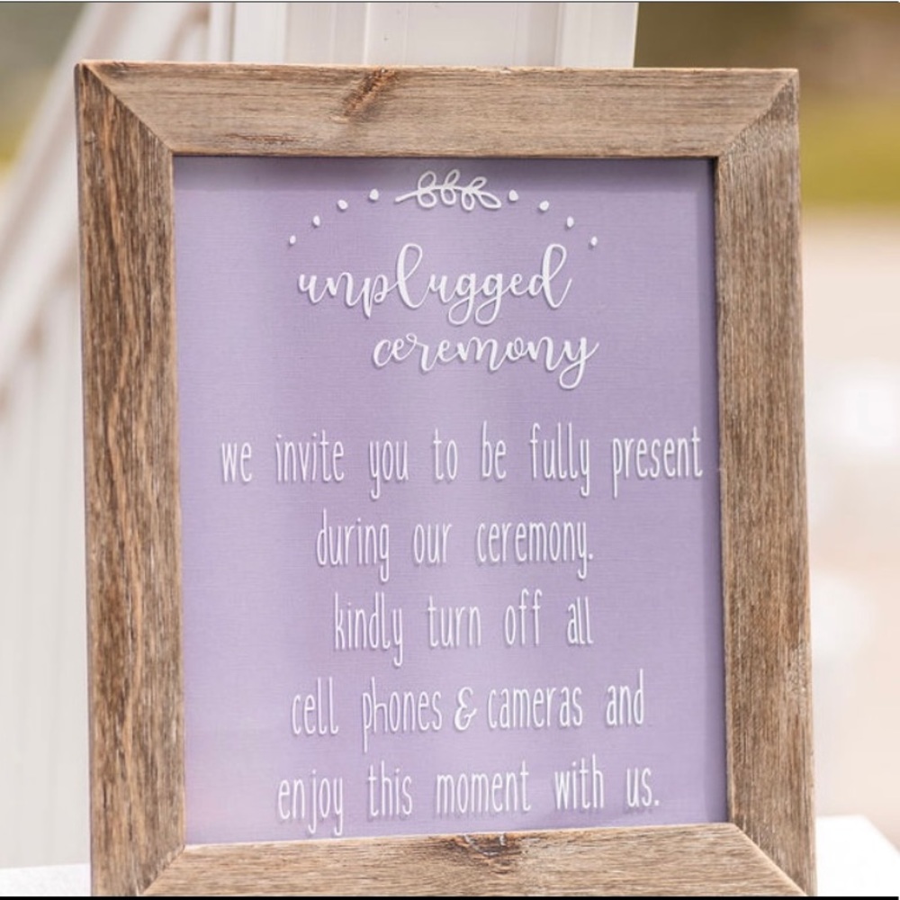 Unplugged Ceremony Sign 🪧